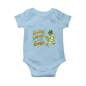Retro Clover Duck Baby Onesie Lucky Goose On The Loose TS12 Light Blue Print Your Wear