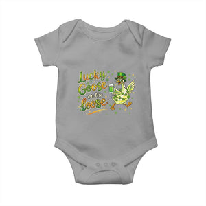 Retro Clover Duck Baby Onesie Lucky Goose On The Loose TS12 Sport Gray Print Your Wear