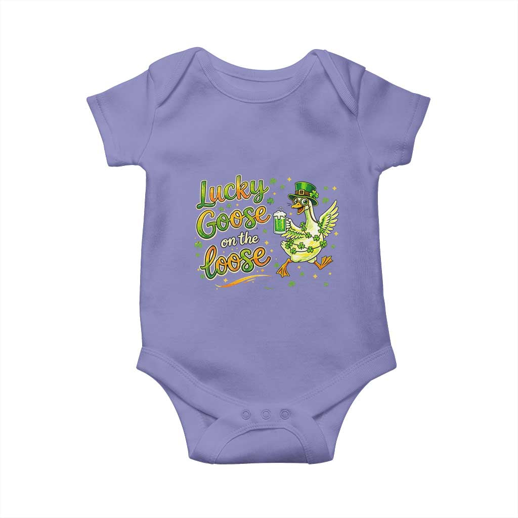 Retro Clover Duck Baby Onesie Lucky Goose On The Loose TS12 Violet Print Your Wear