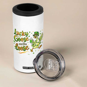 Retro Clover Duck 4 in 1 Can Cooler Tumbler Lucky Goose On The Loose TS12 Print Your Wear
