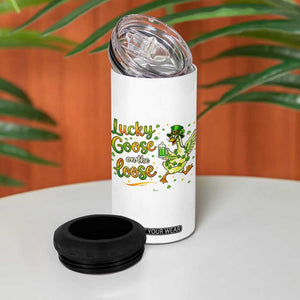 Retro Clover Duck 4 in 1 Can Cooler Tumbler Lucky Goose On The Loose TS12 Print Your Wear