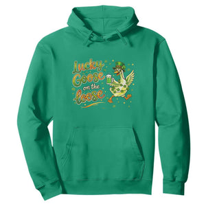 Retro Clover Duck Hoodie Lucky Goose On The Loose TS12 Irish Green Print Your Wear
