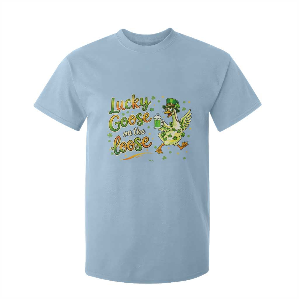 Retro Clover Duck T Shirt For Kid Lucky Goose On The Loose TS12 Light Blue Print Your Wear