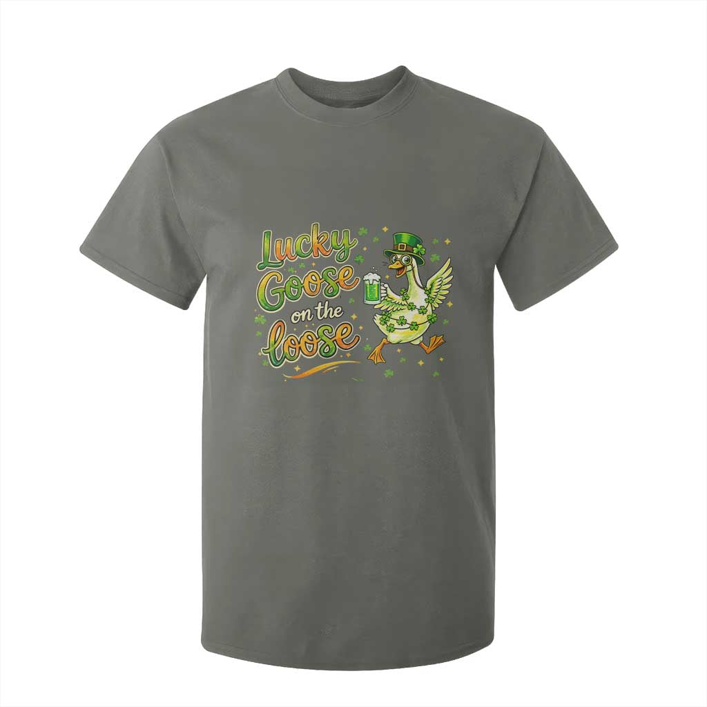 Retro Clover Duck T Shirt For Kid Lucky Goose On The Loose TS12 Military Green Print Your Wear