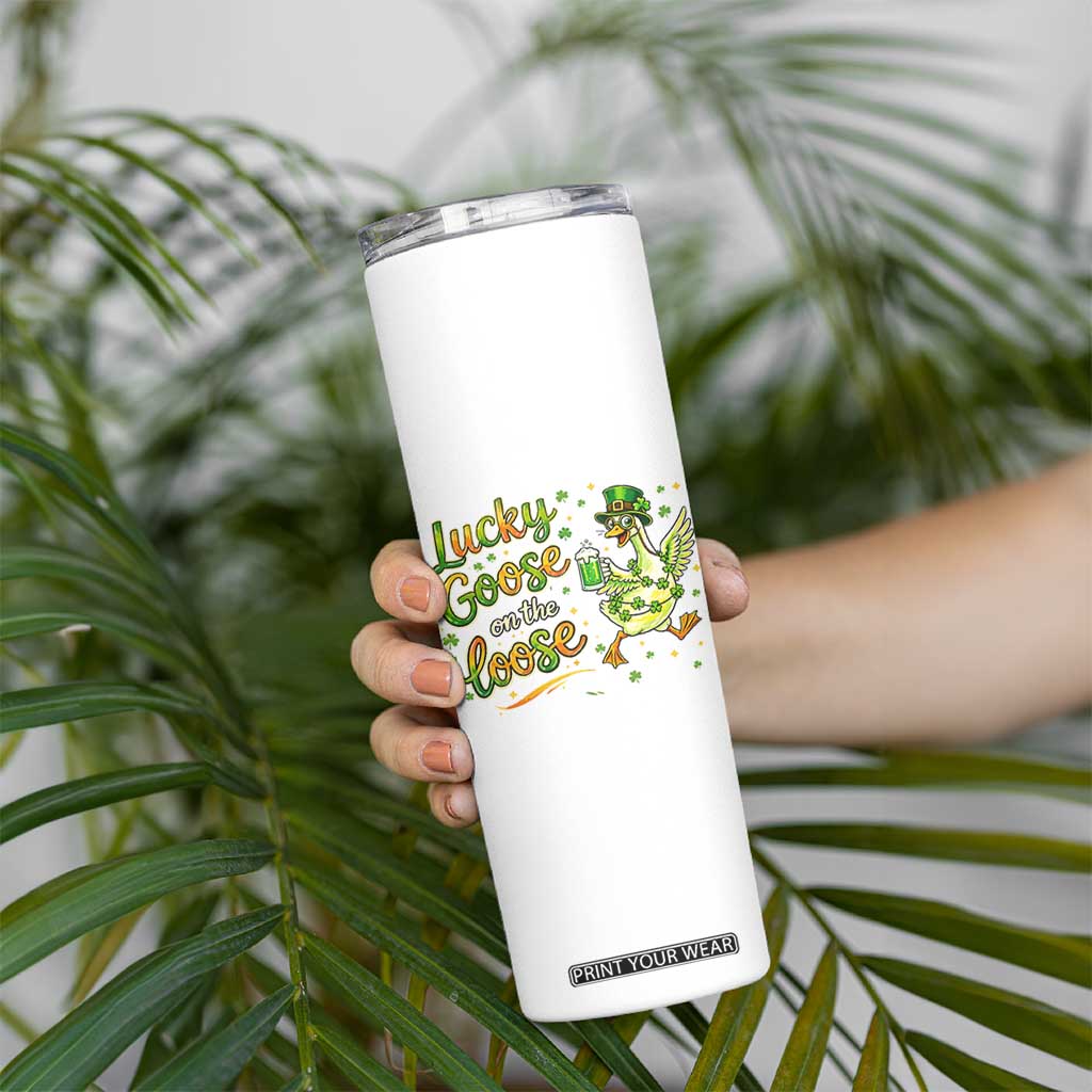 Retro Clover Duck Skinny Tumbler Lucky Goose On The Loose TS12 Print Your Wear