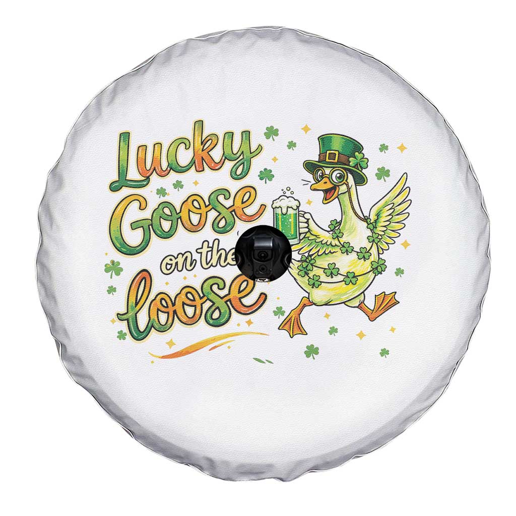 Retro Clover Duck Spare Tire Cover Lucky Goose On The Loose TS12 Print Your Wear