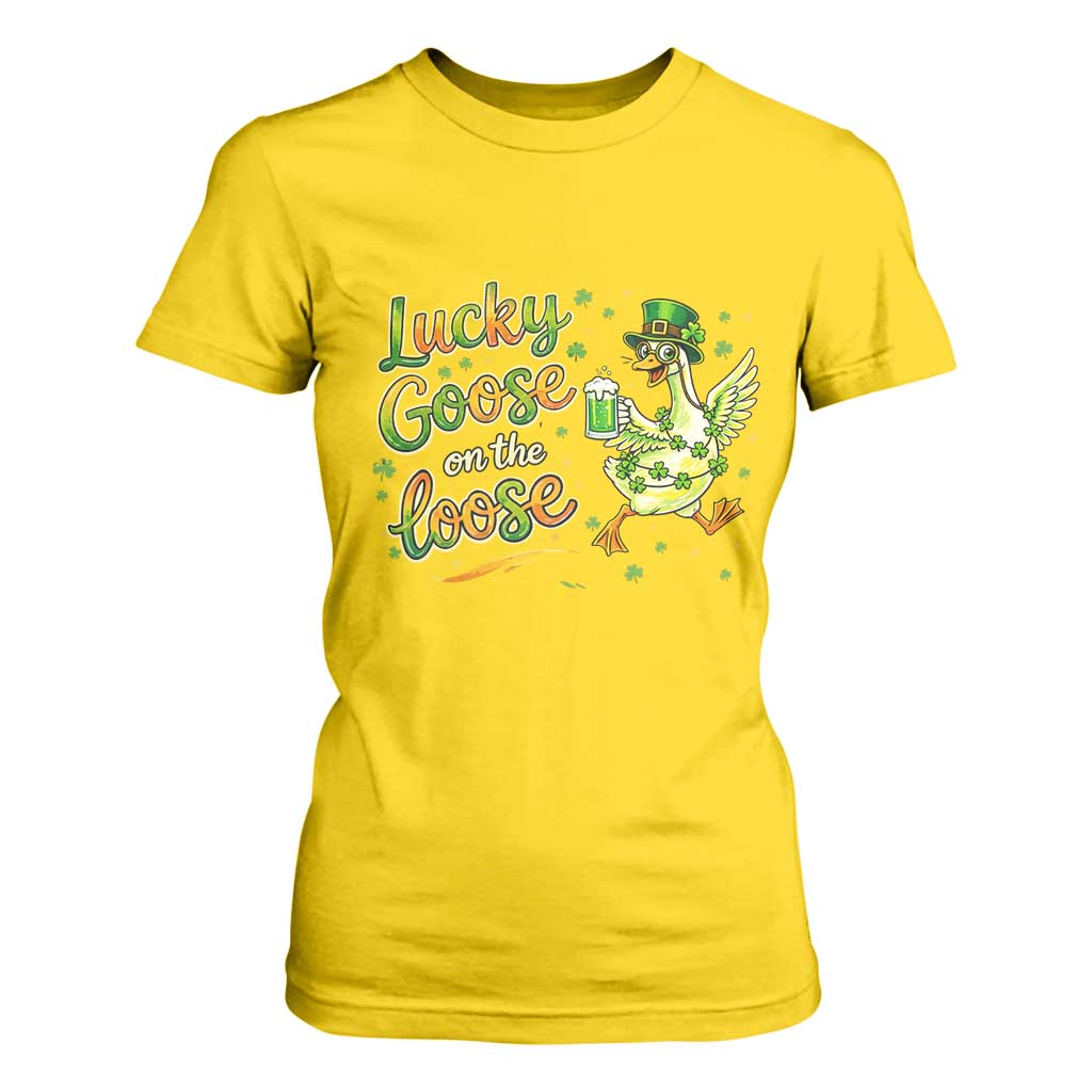 Retro Clover Duck T Shirt For Women Lucky Goose On The Loose TS12 Daisy Print Your Wear