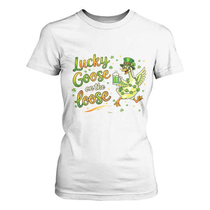 Retro Clover Duck T Shirt For Women Lucky Goose On The Loose TS12 White Print Your Wear
