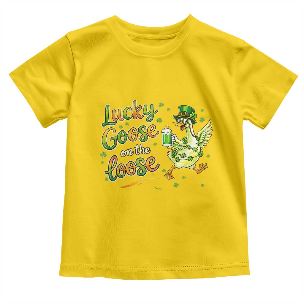 Retro Clover Duck Toddler T Shirt Lucky Goose On The Loose TS12 Daisy Print Your Wear