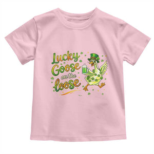Retro Clover Duck Toddler T Shirt Lucky Goose On The Loose TS12 Light Pink Print Your Wear