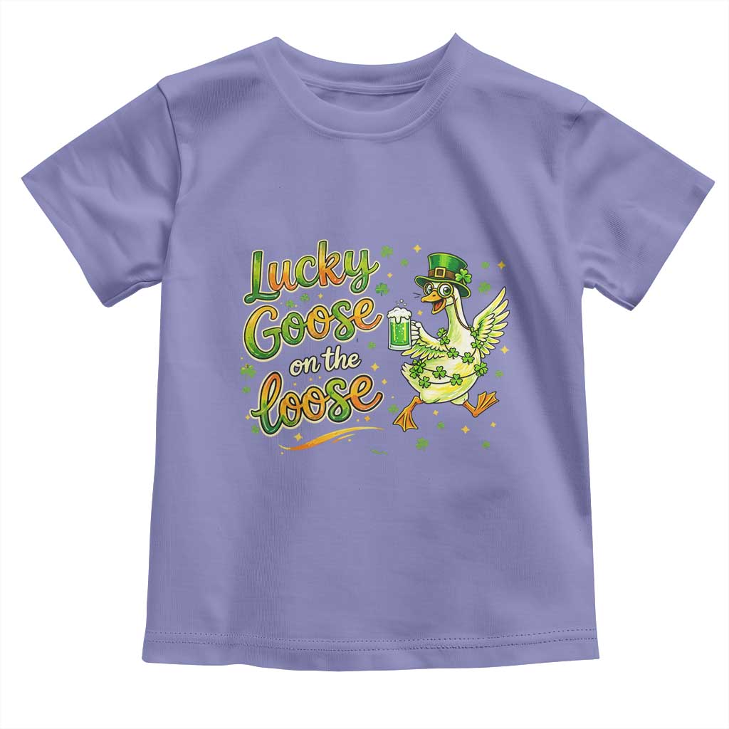 Retro Clover Duck Toddler T Shirt Lucky Goose On The Loose TS12 Violet Print Your Wear