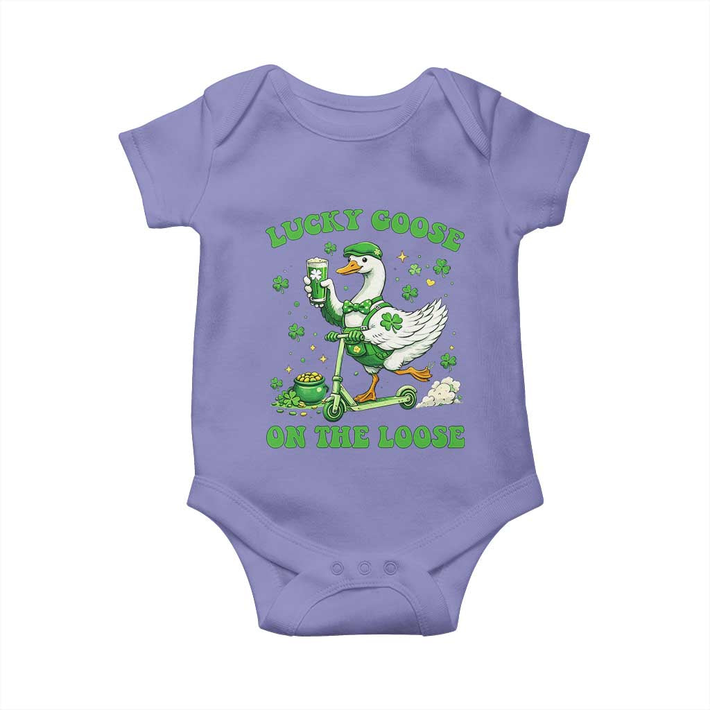 Funny Irish Goose Lover Baby Onesie Lucky Goose On The Loose TS12 Violet Print Your Wear