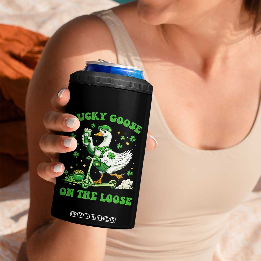 Funny Irish Goose Lover 4 in 1 Can Cooler Tumbler Lucky Goose On The Loose TS12 Print Your Wear