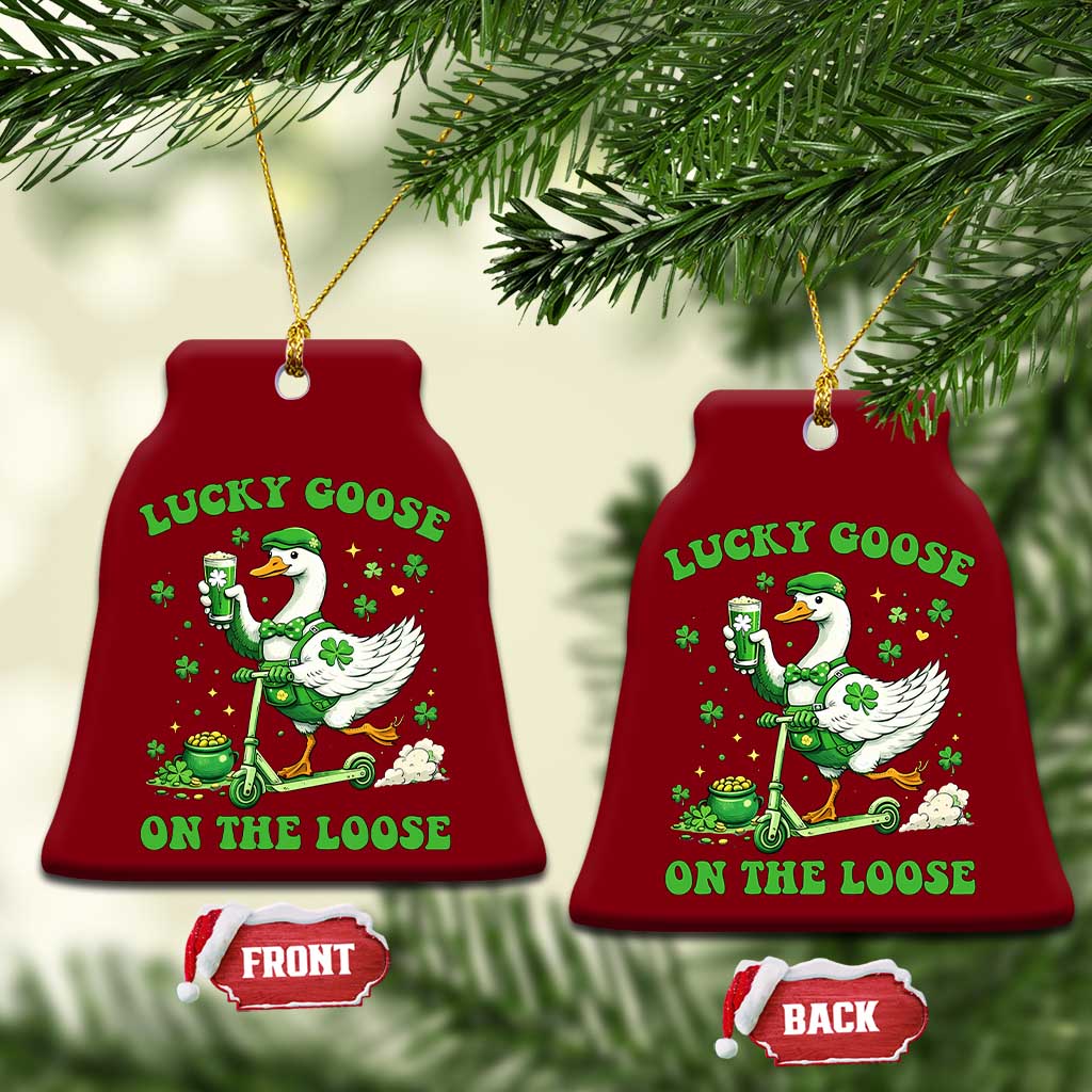 Funny Irish Goose Lover Ceramic Ornament Lucky Goose On The Loose TS12 Print Your Wear