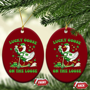 Funny Irish Goose Lover Ceramic Ornament Lucky Goose On The Loose TS12 Print Your Wear