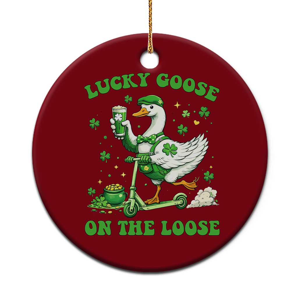 Funny Irish Goose Lover Ceramic Ornament Lucky Goose On The Loose TS12 1pc Red Print Your Wear