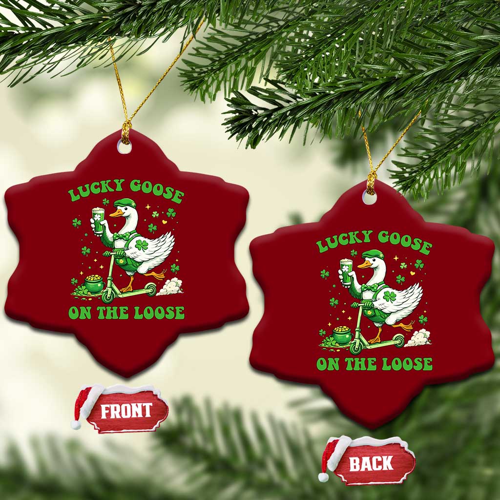Funny Irish Goose Lover Ceramic Ornament Lucky Goose On The Loose TS12 Print Your Wear