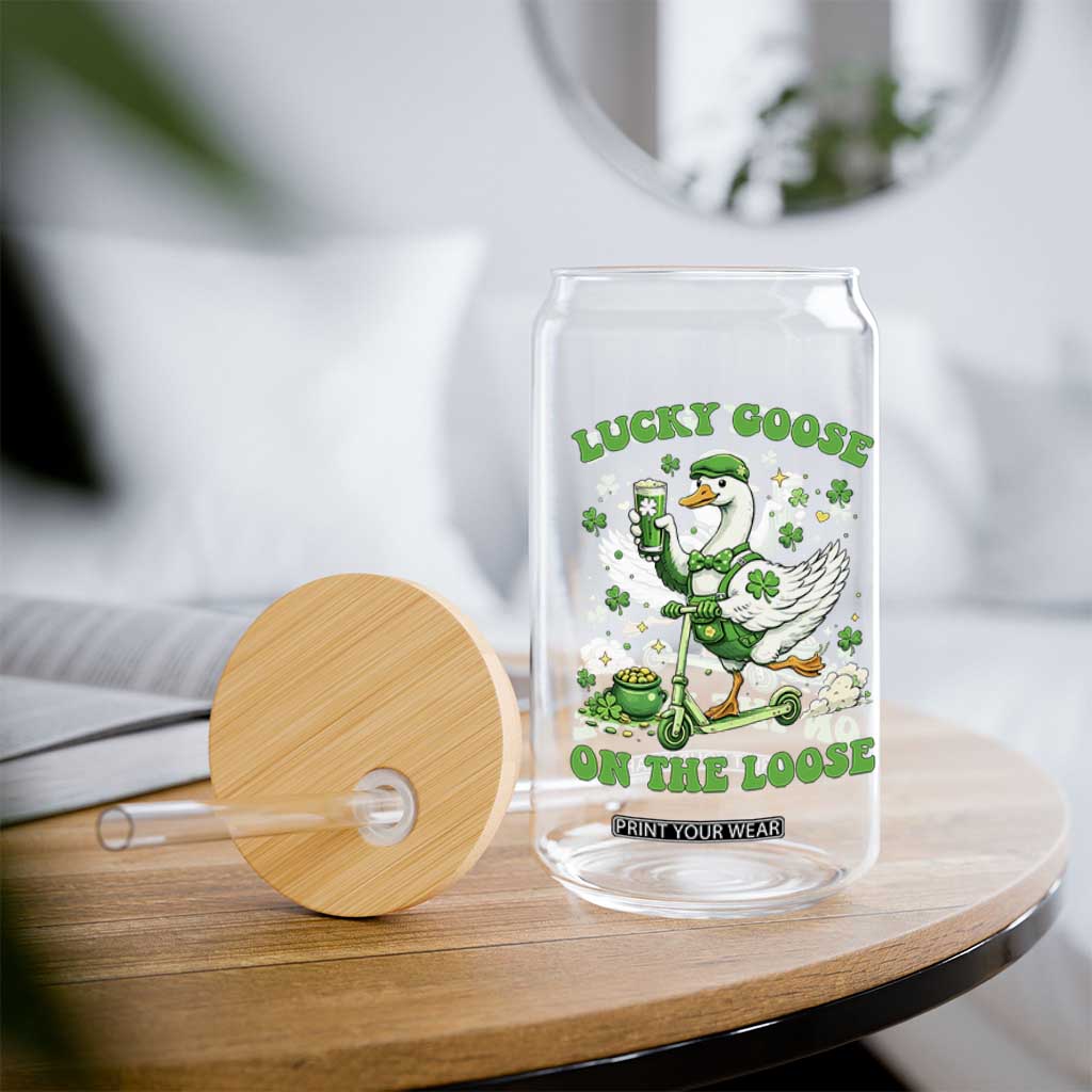 Funny Irish Goose Lover Glass Can Lucky Goose On The Loose TS12 Print Your Wear