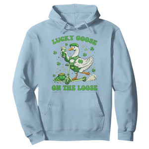 Funny Irish Goose Lover Hoodie Lucky Goose On The Loose TS12 Light Blue Print Your Wear