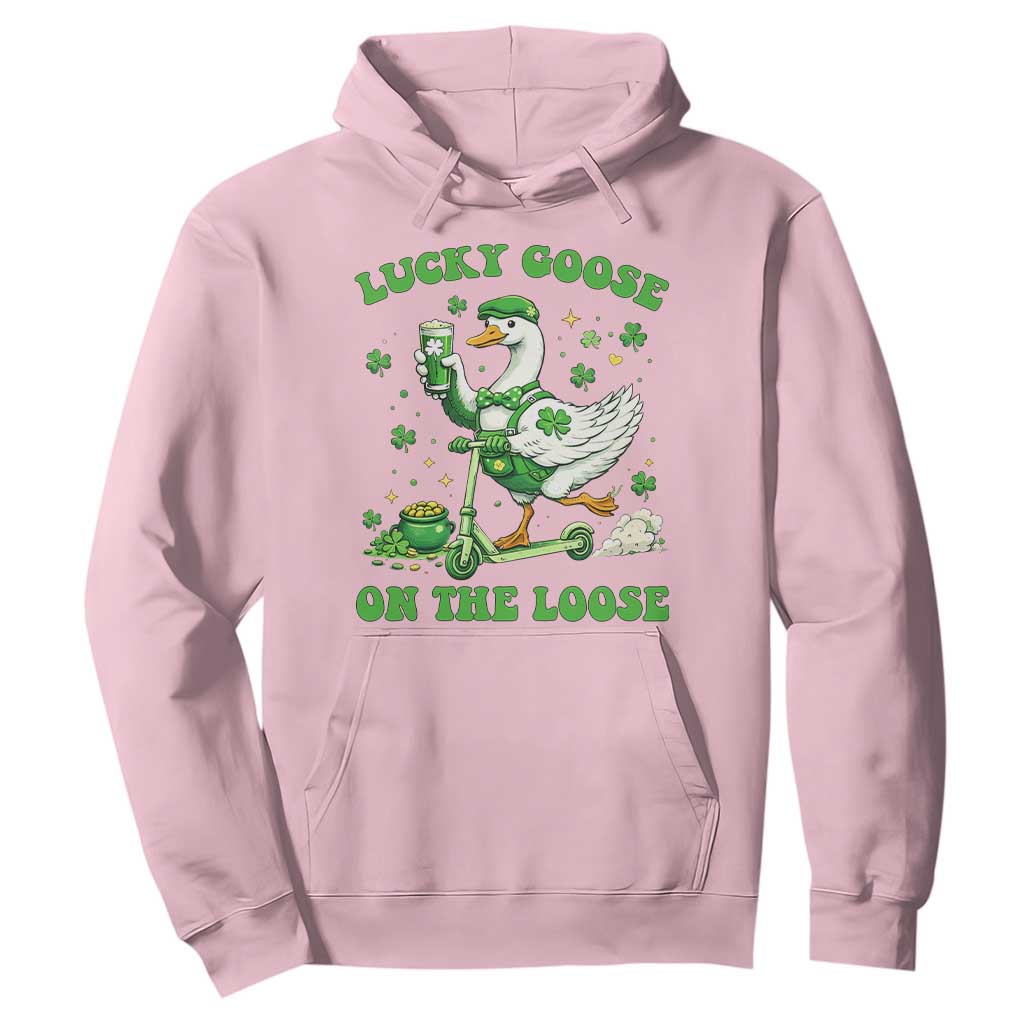 Funny Irish Goose Lover Hoodie Lucky Goose On The Loose TS12 Light Pink Print Your Wear