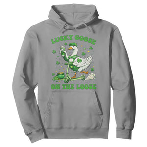 Funny Irish Goose Lover Hoodie Lucky Goose On The Loose TS12 Sport Gray Print Your Wear