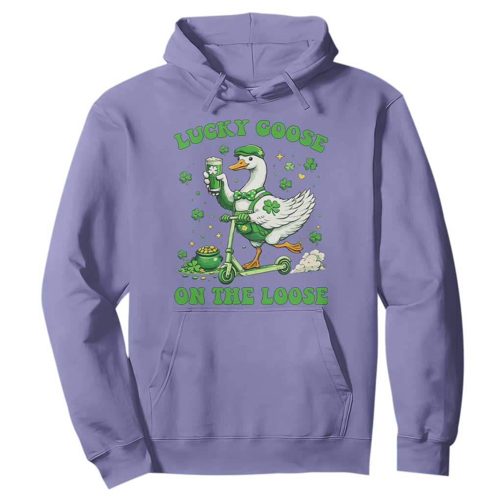 Funny Irish Goose Lover Hoodie Lucky Goose On The Loose TS12 Violet Print Your Wear