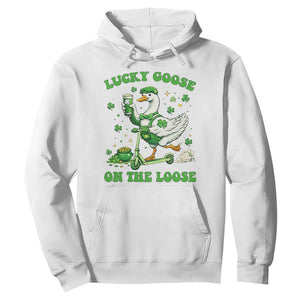 Funny Irish Goose Lover Hoodie Lucky Goose On The Loose TS12 White Print Your Wear