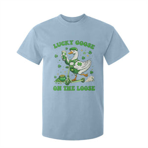 Funny Irish Goose Lover T Shirt For Kid Lucky Goose On The Loose TS12 Light Blue Print Your Wear