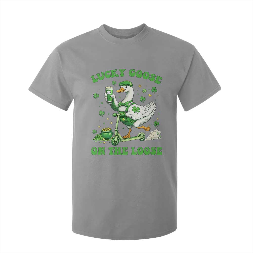 Funny Irish Goose Lover T Shirt For Kid Lucky Goose On The Loose TS12 Sport Gray Print Your Wear