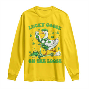 Funny Irish Goose Lover Long Sleeve Shirt Lucky Goose On The Loose TS12 Daisy Print Your Wear