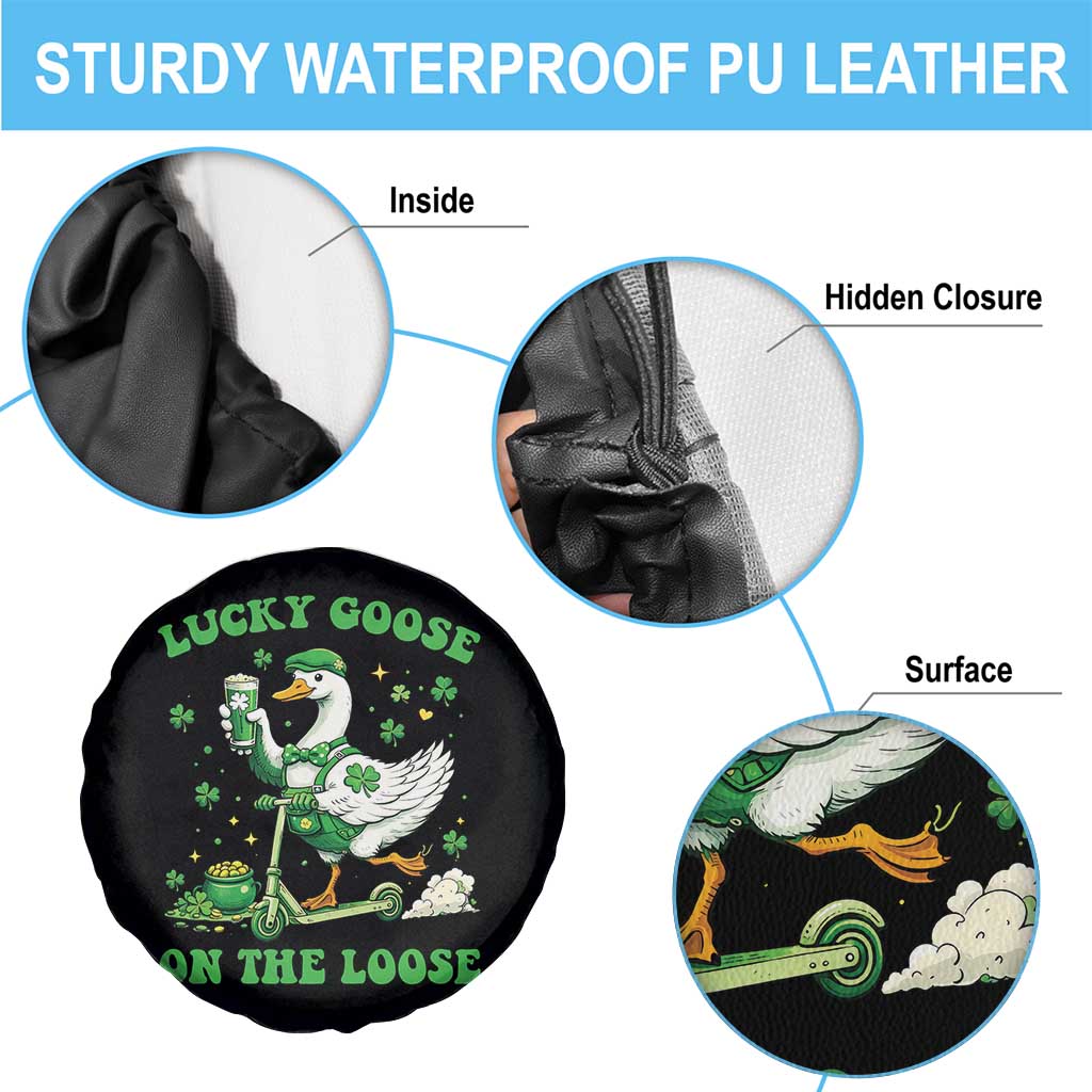 Funny Irish Goose Lover Spare Tire Cover Lucky Goose On The Loose TS12 Print Your Wear