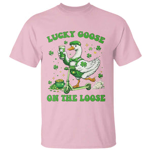 Funny Irish Goose Lover T Shirt Lucky Goose On The Loose TS12 Light Pink Print Your Wear