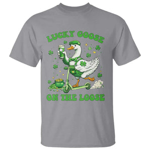 Funny Irish Goose Lover T Shirt Lucky Goose On The Loose TS12 Sport Gray Print Your Wear