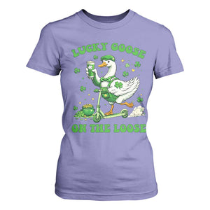 Funny Irish Goose Lover T Shirt For Women Lucky Goose On The Loose TS12 Violet Print Your Wear