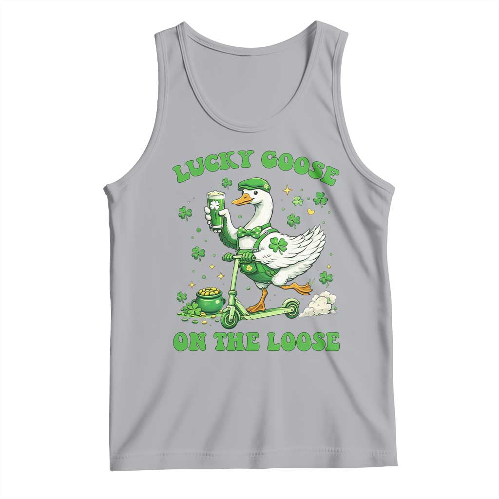 Funny Irish Goose Lover Tank Top Lucky Goose On The Loose TS12 Athletic Heather Print Your Wear