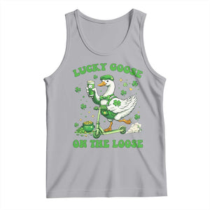 Funny Irish Goose Lover Tank Top Lucky Goose On The Loose TS12 Athletic Heather Print Your Wear