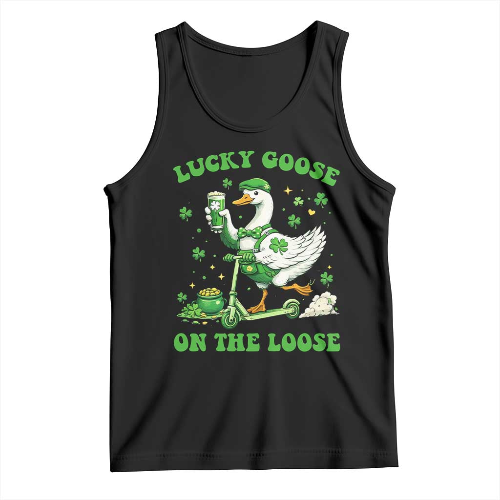 Funny Irish Goose Lover Tank Top Lucky Goose On The Loose TS12 Black Print Your Wear
