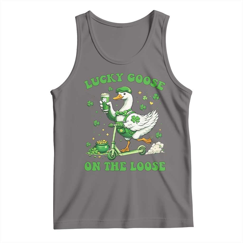 Funny Irish Goose Lover Tank Top Lucky Goose On The Loose TS12 Deep Heather Print Your Wear