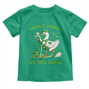 Funny Irish Goose Lover Toddler T Shirt Lucky Goose On The Loose TS12 Irish Green Print Your Wear