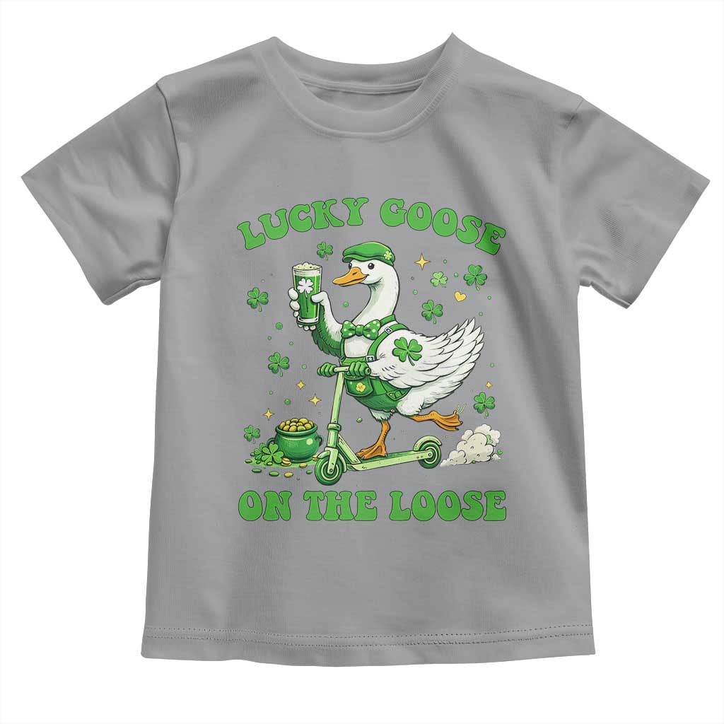 Funny Irish Goose Lover Toddler T Shirt Lucky Goose On The Loose TS12 Sport Gray Print Your Wear