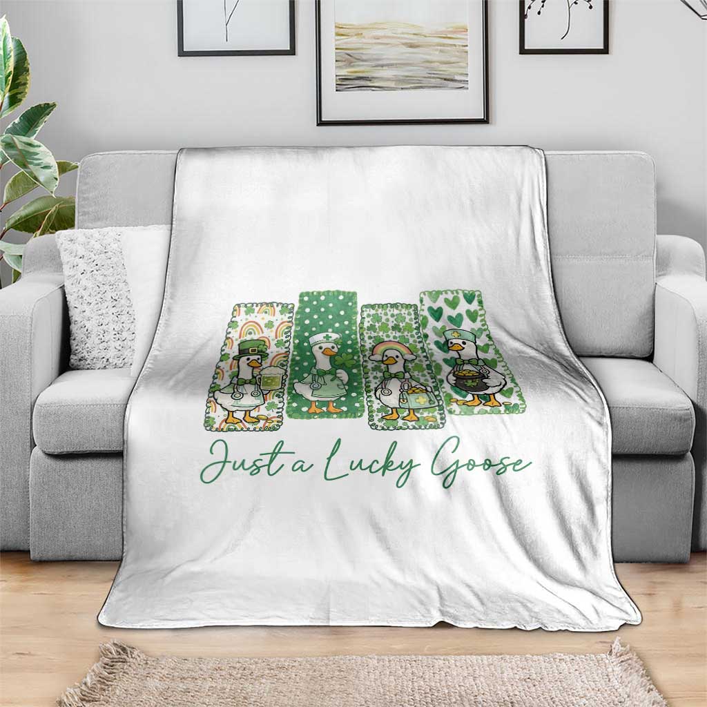 Just A Lucky Goose Nurse Throw Blanket St Patricks Day Gift TS12 Print Your Wear