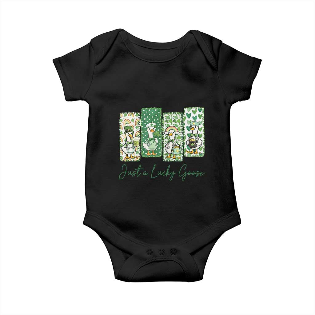 Just A Lucky Goose Nurse Baby Onesie St Patricks Day Gift TS12 Black Print Your Wear