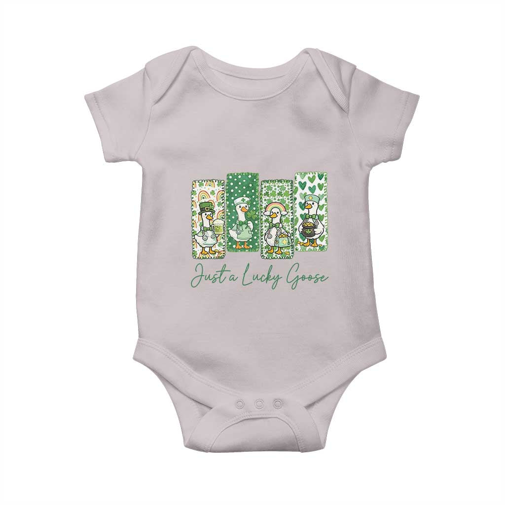 Just A Lucky Goose Nurse Baby Onesie St Patricks Day Gift TS12 Ice Gray Print Your Wear