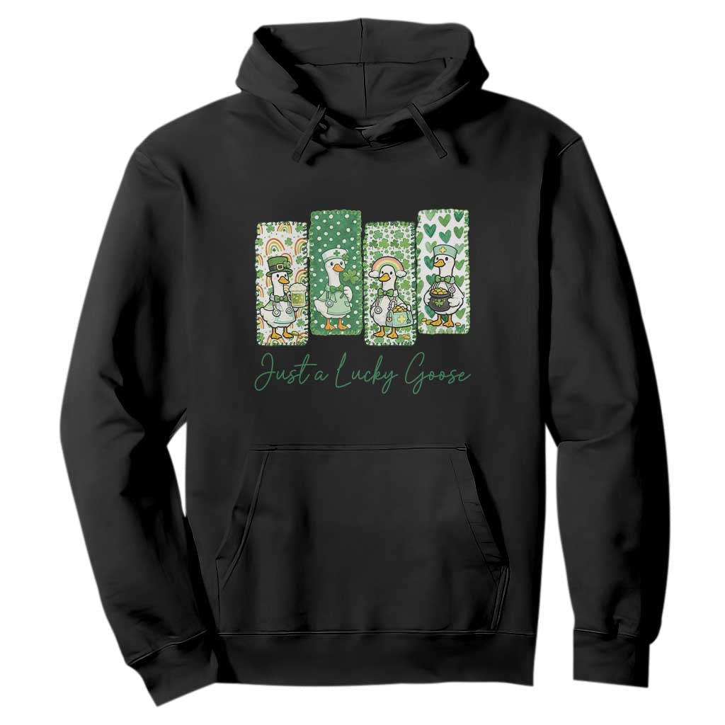 Just A Lucky Goose Nurse Hoodie St Patricks Day Gift TS12 Black Print Your Wear
