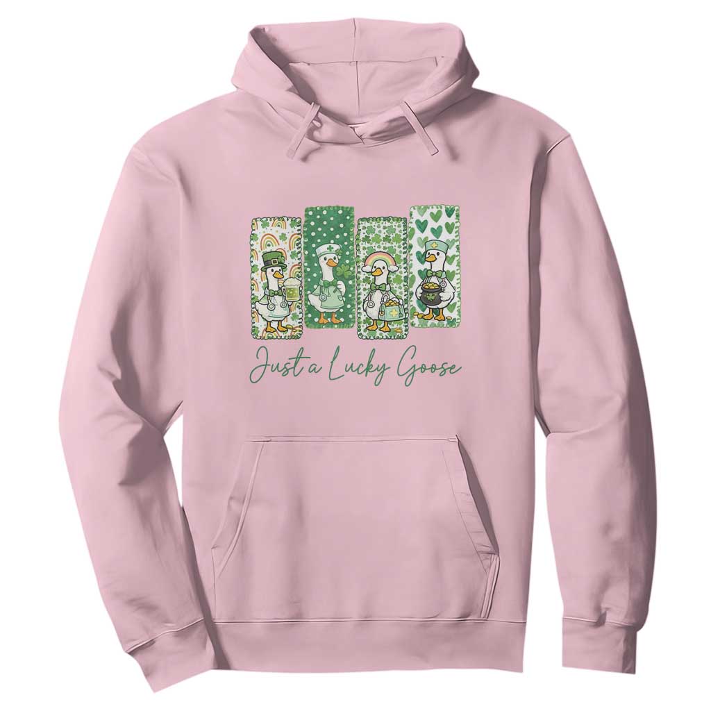 Just A Lucky Goose Nurse Hoodie St Patricks Day Gift TS12 Light Pink Print Your Wear