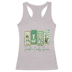 Just A Lucky Goose Nurse Racerback Tank Top St Patricks Day Gift TS12 Ice Gray Print Your Wear