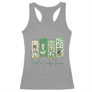 Just A Lucky Goose Nurse Racerback Tank Top St Patricks Day Gift TS12 Sport Gray Print Your Wear