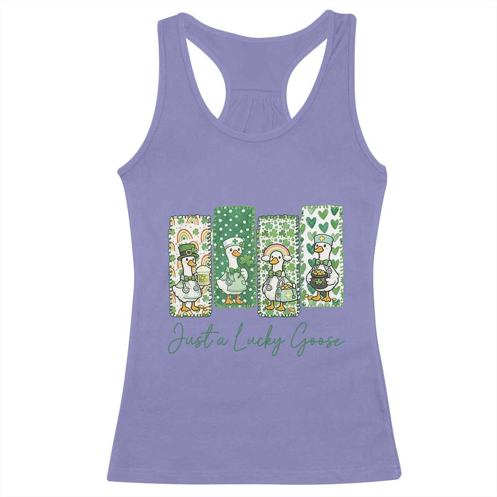 Just A Lucky Goose Nurse Racerback Tank Top St Patricks Day Gift TS12 Violet Print Your Wear
