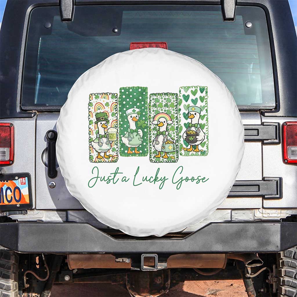 Just A Lucky Goose Nurse Spare Tire Cover St Patricks Day Gift TS12 No hole White Print Your Wear