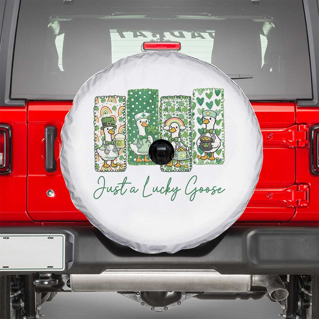 Just A Lucky Goose Nurse Spare Tire Cover St Patricks Day Gift TS12 White Print Your Wear